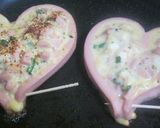 ソーセージハート卵蒸し焼き作り方5写真
