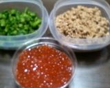 鶏ひき肉の炊き込みご飯に！三色丼作り方2写真