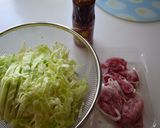 キャベツたっぷり☆焼肉のたれde豚丼作り方1写真