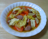 男の料理 野菜とソーセージの簡単スープ作り方4写真