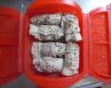 ＊ルクエde豚肉ねぎ巻き蒸し☆レモンだれ作り方3写真