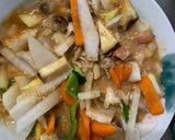 お一人様野菜たっぷり赤味噌天津飯味親子丼作り方13写真