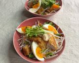 フライチキンと卵のボリューム親子サラダ作り方5写真