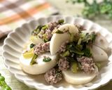 カブとひき肉の和風ドレッシング蒸し作り方6写真