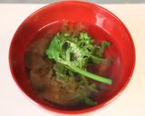 美味★一人分★菜の花のクイック澄まし汁作り方3写真