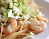 海老とベーコンとアボカドのパスタ。作り方4写真