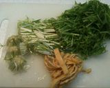 簡単!水菜と油揚げの煮物作り方1写真