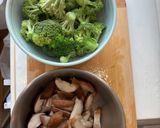 ブロッコリーしいたけ鶏胸肉のトロ塩炒め作り方1写真