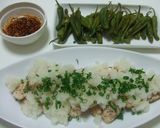 ヘルシオ鶏もも肉おろしポンズとししとう焼作り方6写真