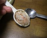 焼鮭あらほぐし入り蓮根餅の溶き玉汁作り方3写真