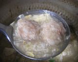 焼鮭あらほぐし入り蓮根餅の溶き玉汁作り方6写真