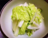 白菜の鮭入り卵あんかけ 中華風作り方3写真