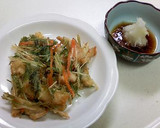 鶏と水菜のかき揚げ　青じそ＋大根おろしで作り方3写真