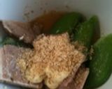 煮豚とスナップえんどうの胡麻マヨ和え作り方2写真