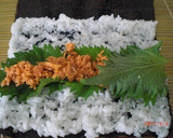 「焼きさけあらほぐし」を使った恵方巻き作り方2写真