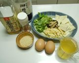 高野豆腐とみつばの玉子とじ作り方1写真