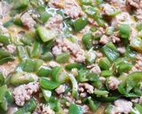 我が家の定番に☆ピーマンと豚挽肉の卵とじ作り方3写真