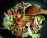 パパシェフ直伝☆彩きれい豚と野菜パスタ♪作り方3写真