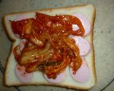 魚肉ソーセージキムチーズトースト作り方2写真