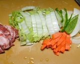 ヒガシマルうどんスープで焼きうどん作り方1写真