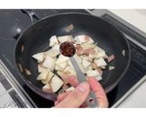 ベーコンとかぶのペペロンチーノ風★動画★作り方16写真