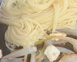 塩昆布と玉ねぎとクリームチーズのパスタ作り方2写真