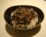 簡単☆ひき肉とニラの丼作り方5写真