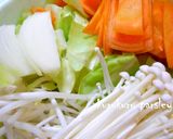 焼さけあらほぐしの味噌野菜炒め作り方2写真