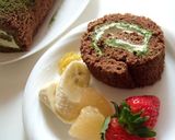 ココアと抹茶のほろにがロールケーキ作り方12写真