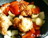 残り物レシピ☆唐揚げで酢鶏作り方3写真