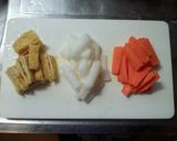 ☆ ヘルシー粕汁 具は野菜と油揚げだけ作り方1写真