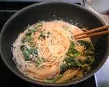鮭フレークと菜の花の✿豆乳クリームパスタ作り方6写真