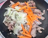 豚こま肉の胡麻味噌炒め作り方5写真