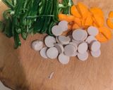 人参ピーマン魚肉ソーセージの卵とじ作り方1写真