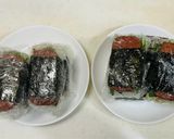 大葉と芽ネギと胡麻昆布のスパムおむすび作り方13写真