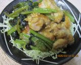 小松菜とキヌサヤ鶏もも肉のマヨ炒め😋♪作り方7写真