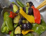 揚げ夏野菜のからし和え♪作り方5写真