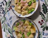 高野豆腐と枝豆とベーコンの洋風アレンジ煮作り方1写真