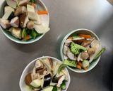 肉無豆腐コク旨クリーミー梅トマト味野菜炒作り方13写真
