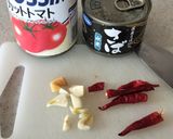 サバ缶利用★激辛ワンパンパスタ作り方1写真