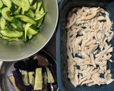簡単♪なすときゅうり、鶏むね肉の中華和え作り方1写真