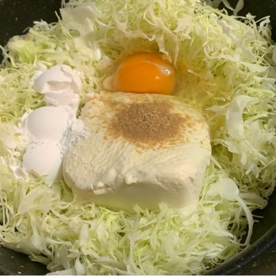 千切りキャベツと絹豆腐のお好み焼き by お蜜です 【クックパッド
