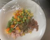 レンジ簡単洋風さっぱり梅クッパ味炒飯弁当作り方3写真