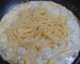 おうちパスタ♬菊＆柿のクリームパスタ♬作り方4写真