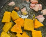 ハロウィンにも🎃カボチャのクリームスープパスタ作り方4写真