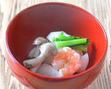 蕪と海老、しめじの彩り椀を山中漆器で♪作り方5写真