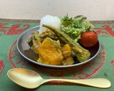 オクラと南瓜のカレークリーム煮🎃作り方4写真
