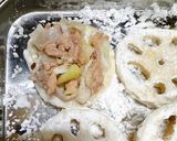 材料3つ❁⃘れんこんのツナねぎ挟み揚げ♬作り方7写真