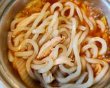鶏むねのキムチうどん作り方4写真