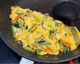 小松菜とにんじんのオムレツ風♩バター風味作り方5写真